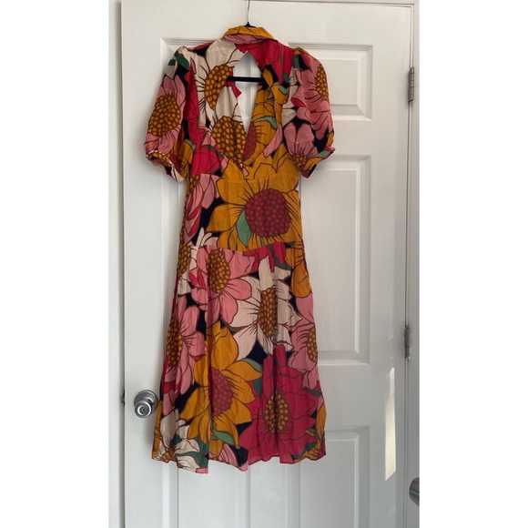 FARM RIO Colorful Sunflowers Midi Dress - Picture 10 of 11